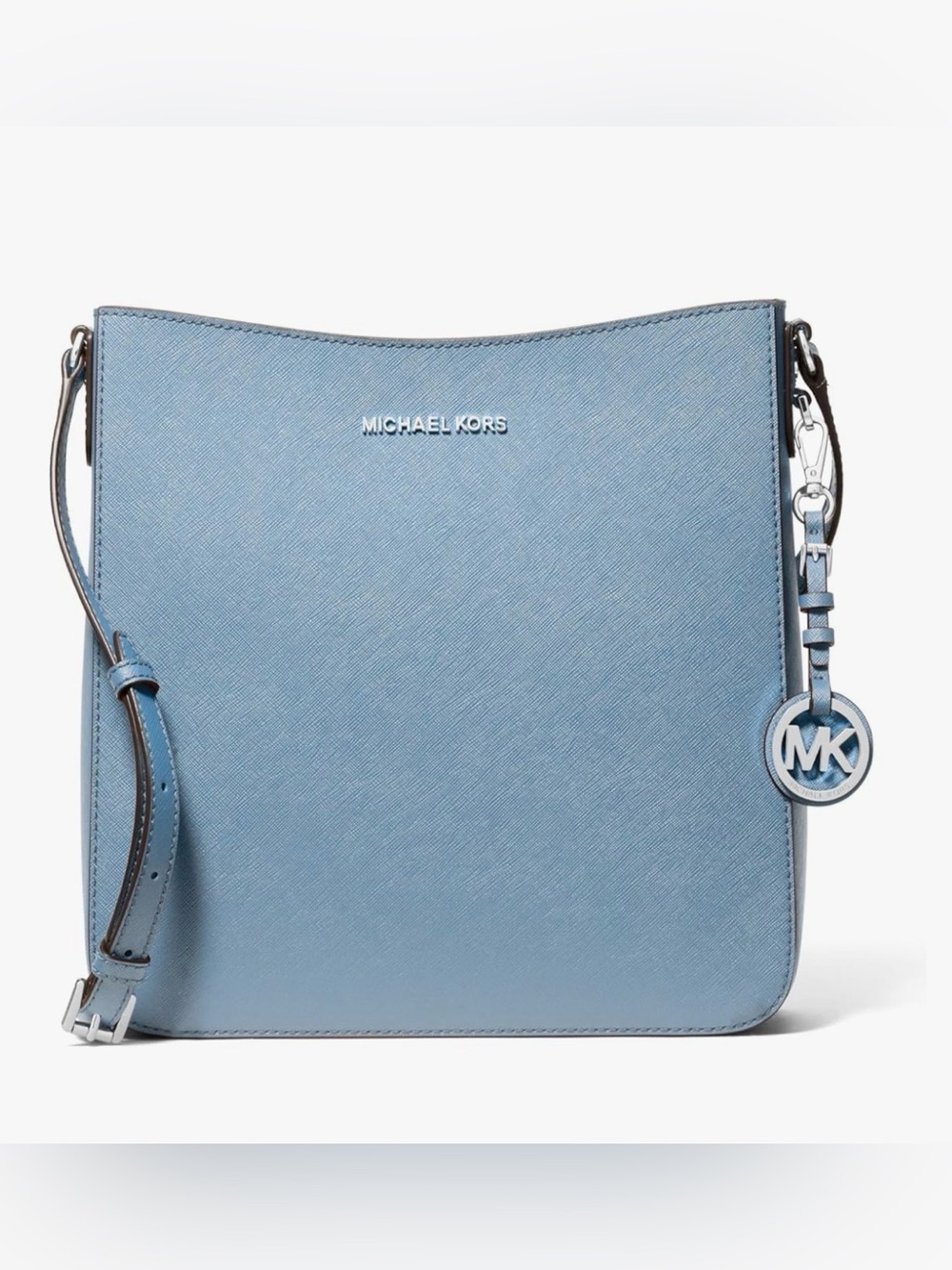 Michael Kors Chambray Blue Saffiano Leather Messenger Crossbody